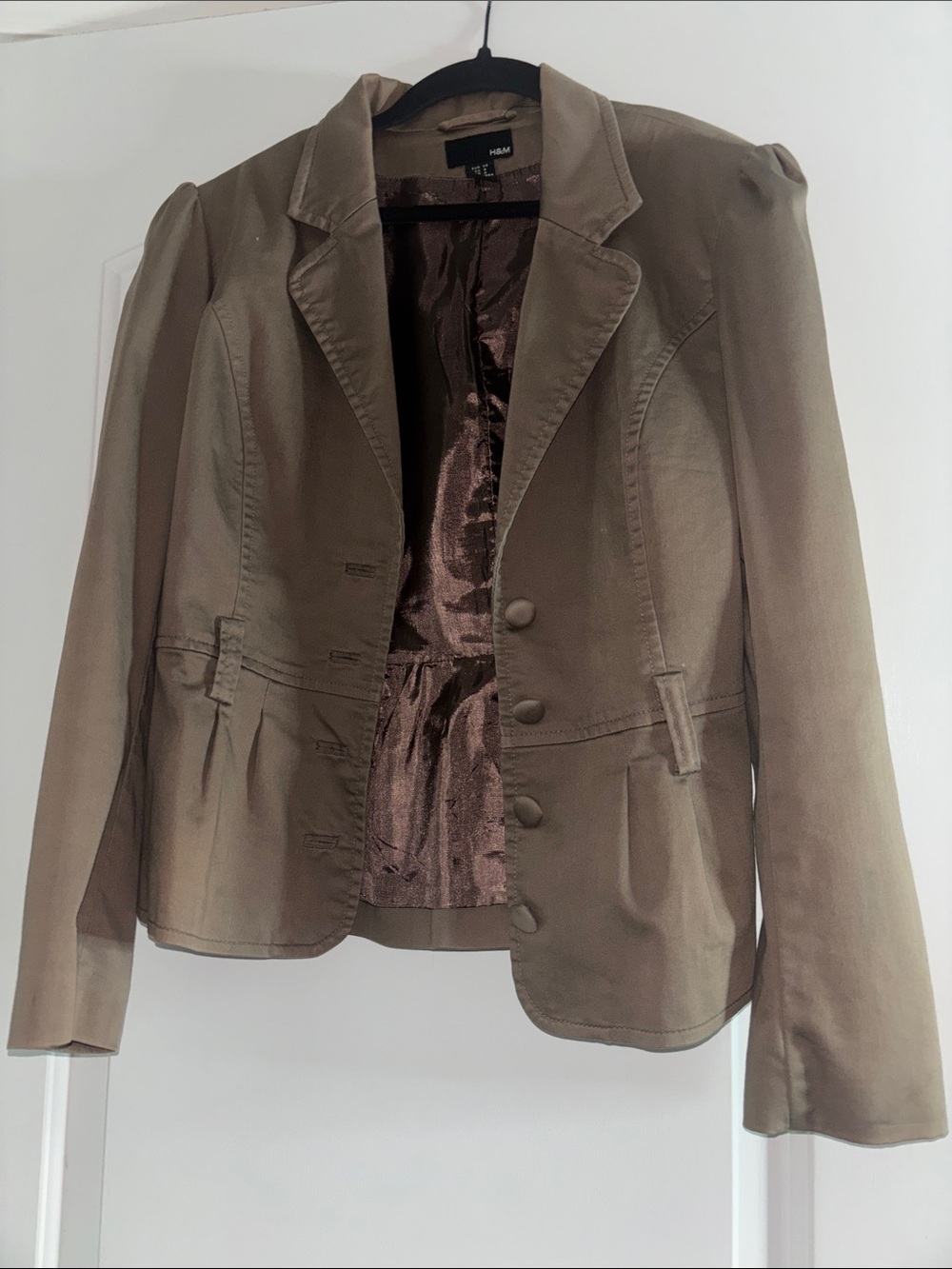 H&M Olive-Brown Tailored Women's Blazer Jacket